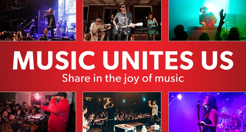 Music Unites Us. Share in the joy of music. Shop Now.