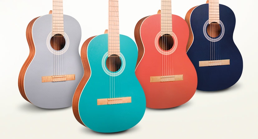 New Córdoba Protégé C1 Matiz. A modern classical guitar with maple accents and rich, unique colors. Shop now