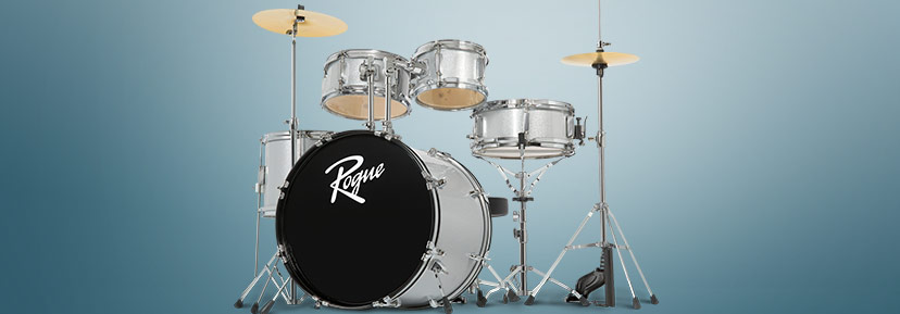 Rogue Junior Kicker drum set. Start drumming in minutes - this complete kit delivers everything in one box. Shop now