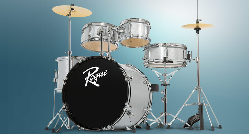 Rogue Junior Kicker drum set. Start drumming in minutes - this complete kit delivers everything in one box. Shop now