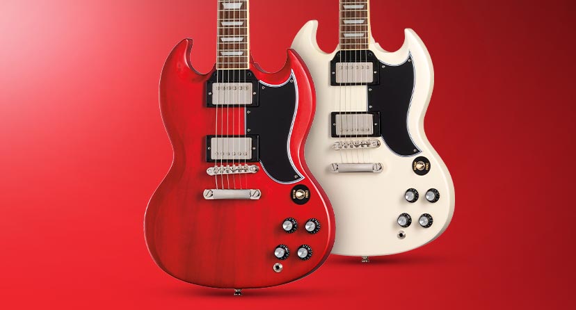 New Epiphone 1961 Les Paul SG. Classic all-mahogany construction with Gibson USA Burstbuckers. Shop Now