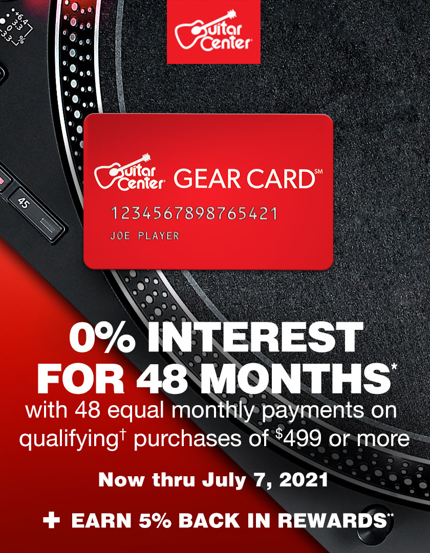 0% interest for 48 months* with 48 equal monthly payments on qualifying† purchases of $499 or more now thru 7/7/21, plus earn 5% in Rewards.** Get details