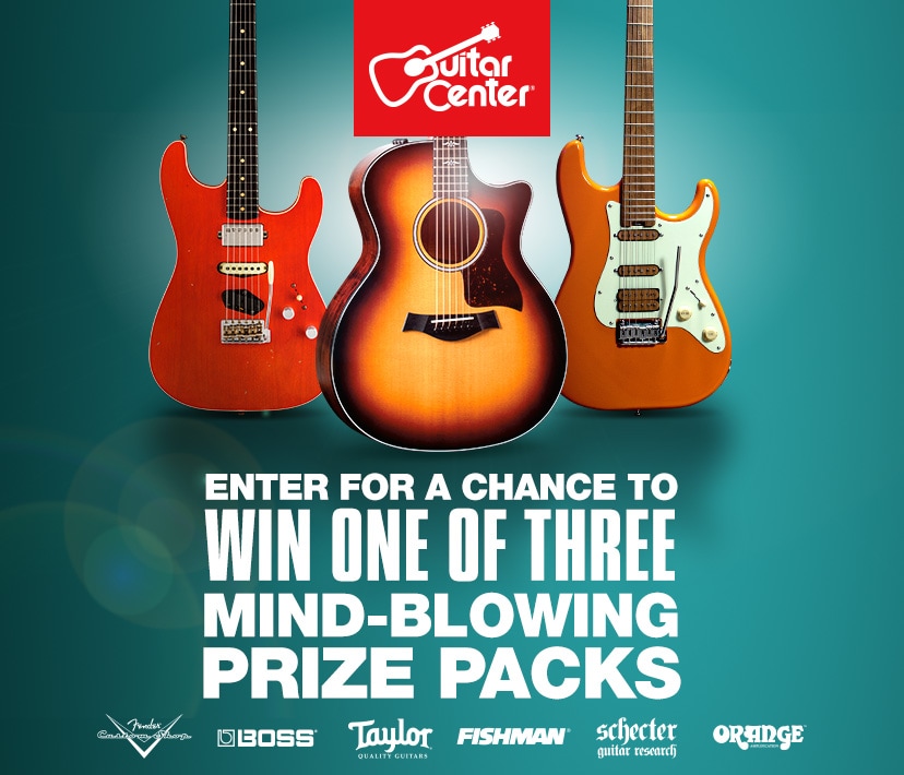 Enter for a chance to win one of three mind-blowing prize packs. Fender Custom Shop. Taylor. Schecter. BOSS. Fishman. Orange. Now thru Oct. 27