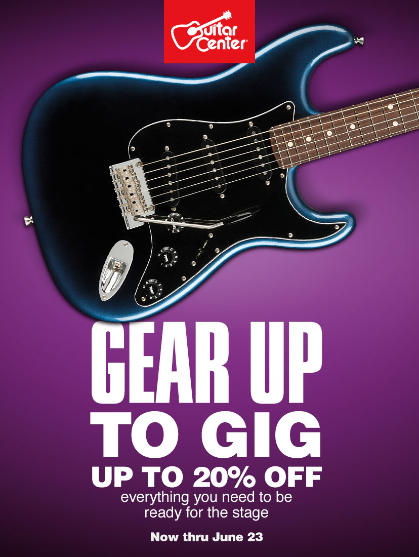 Gear up to gig. Up to 20% off everything you need to be ready for the stage. Now thru June 23. Shop now