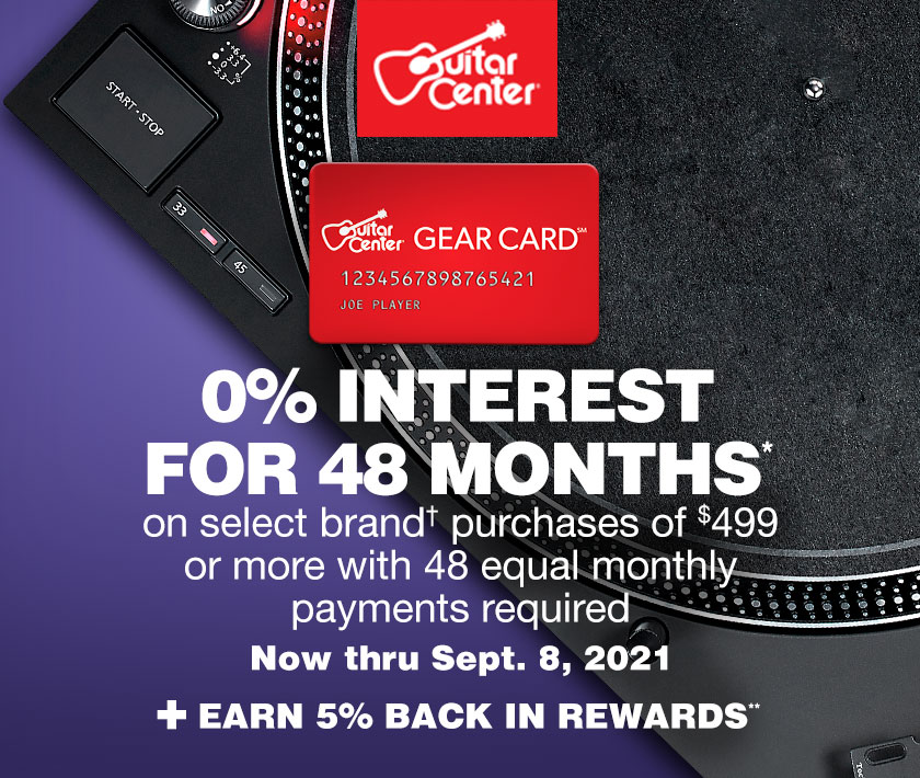 0% interest for 48 months* on select brand† purchases of $499 or more with 48 equal monthly payments required. Now thru 9/8/21. Plus, earn 5% in Rewards.** Get details