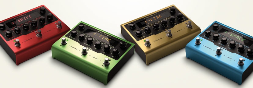 IK Multimedia AmpliTube X-Gear pedals. Compact stomps loaded with 16 boutique-style effects and onboard DSP