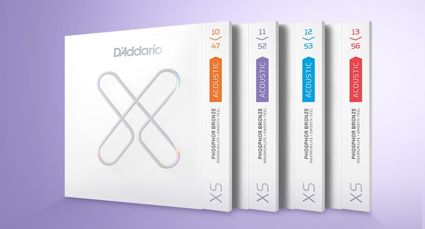 New D'Addario XS Acoustic Strings. Long life and lasting tone with an extremely thin protective coating. Shop now
