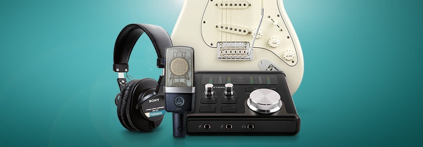 Recording guitar. Everything you need to lay down tracks, step by step. Shop now