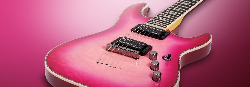 Exclusive Schecter Omen Extreme. Get ready to shred with scorching humbuckers and a screaming Hot Pink finish. Shop now