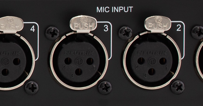 Four XLR mic inputs on the Apollo x8