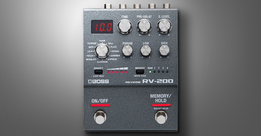 BOSS RV-200 Reverb Pedal Controls