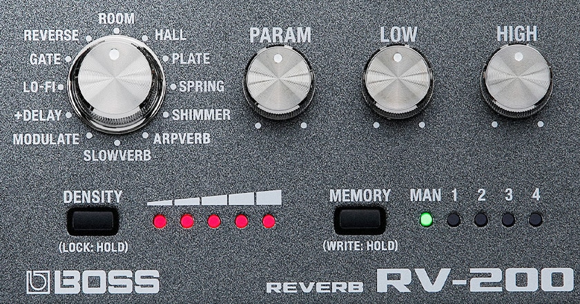BOSS RV-200 Reverb Pedal Layout