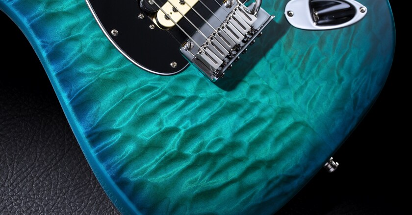 American Elite Strat Aqua Marine Quilt Top