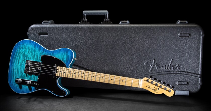 Fender American Elite Tele Aqua Marine Quilt Top