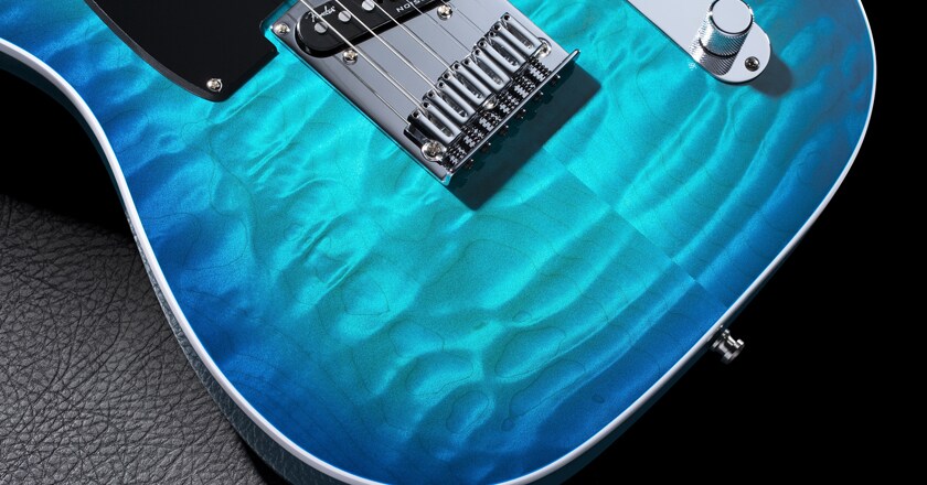 Fender American Elite Tele Aqua Marine Quilt Top