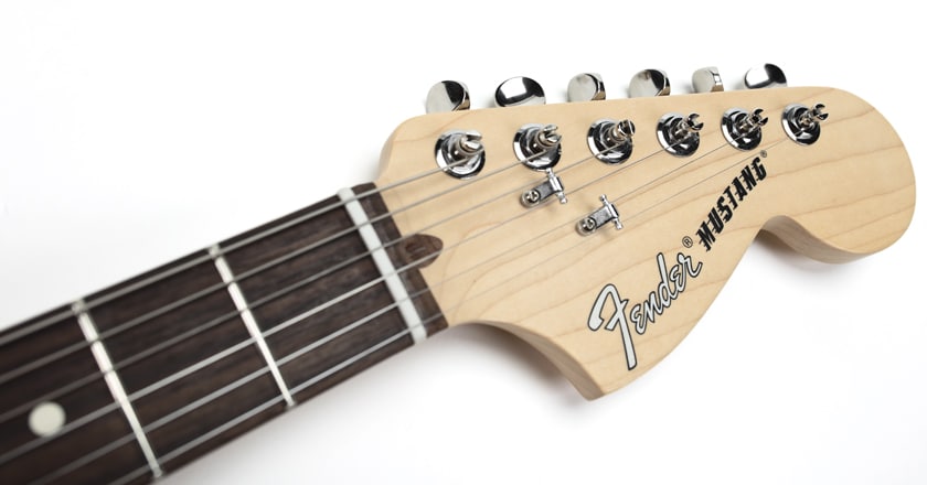 Fender American Performer Mustang headstock and tuners