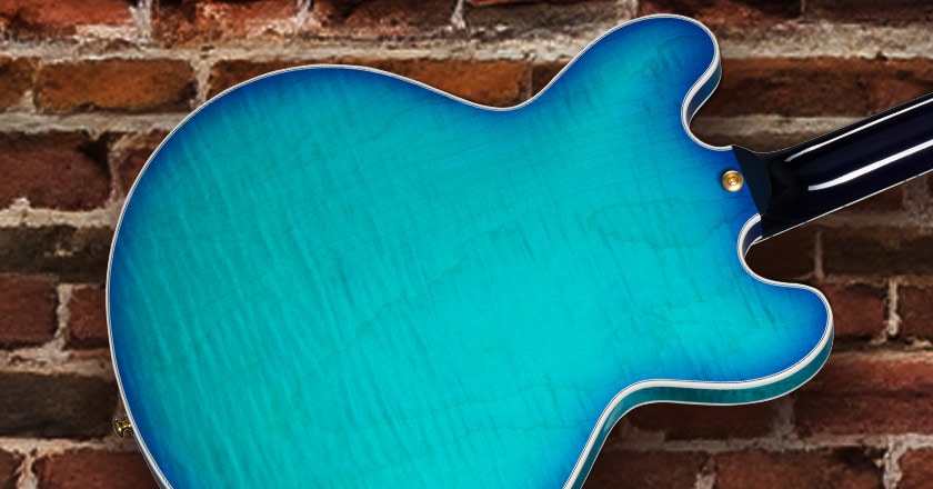 Gibson ES Supreme Blueberry Burst Back Detail