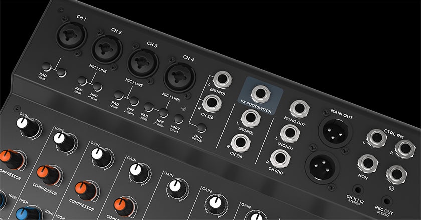 Harbinger LX12 12-Channel Mixer with Bluetooth®, FX and USB