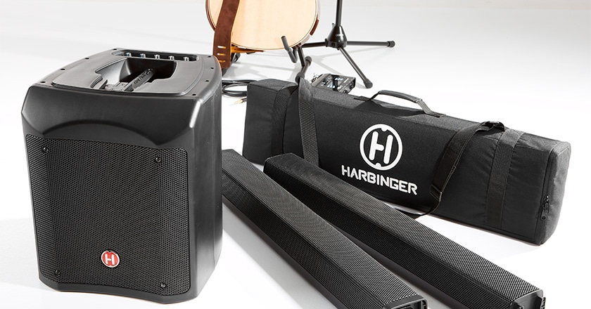 Harbinger LV14 Mixer Package With MLS900 Pair, Mics, Stands and Cables -  Woodwind & Brasswind