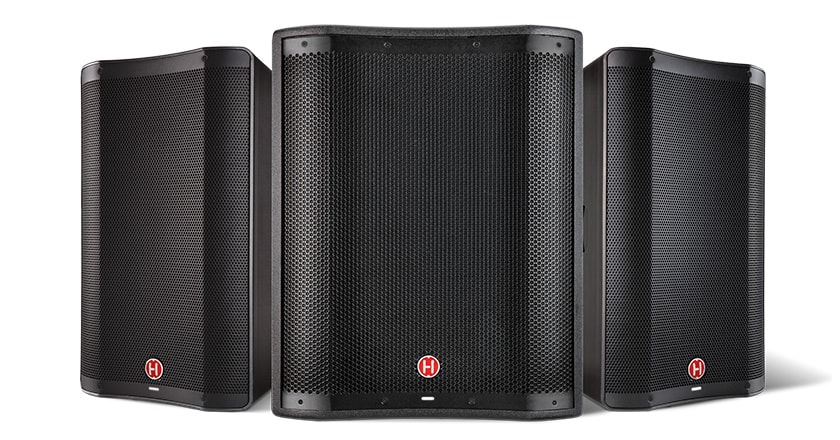 harbinger dual 15 powered speakers