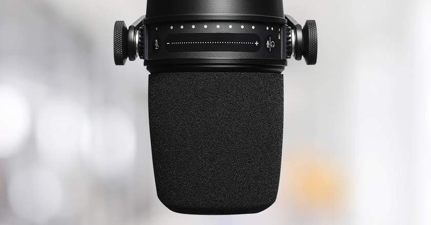 Shure MV7 Podcast Microphone Closeup