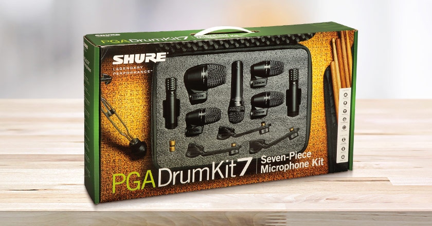 Shure PGADRUMKIT7 7 Piece Drum Microphone Kit in shipping box