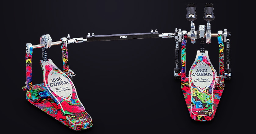 Limited Edition 50th Anniversary Iron Cobra Power Glide Psychedelic Rainbow Double Pedal Hydro-Dip Finish