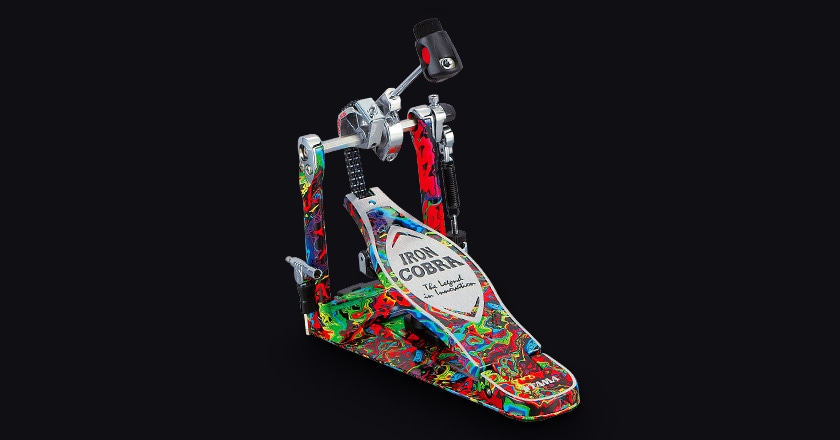 Limited Edition 50th Anniversary Iron Cobra Power Glide Psychedelic Rainbow Single Pedal Hydro-Dip Finish