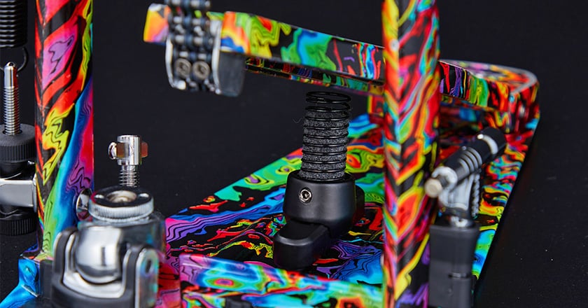 Limited Edition 50th Anniversary Iron Cobra Power Glide Psychedelic Rainbow Single Pedal Coil