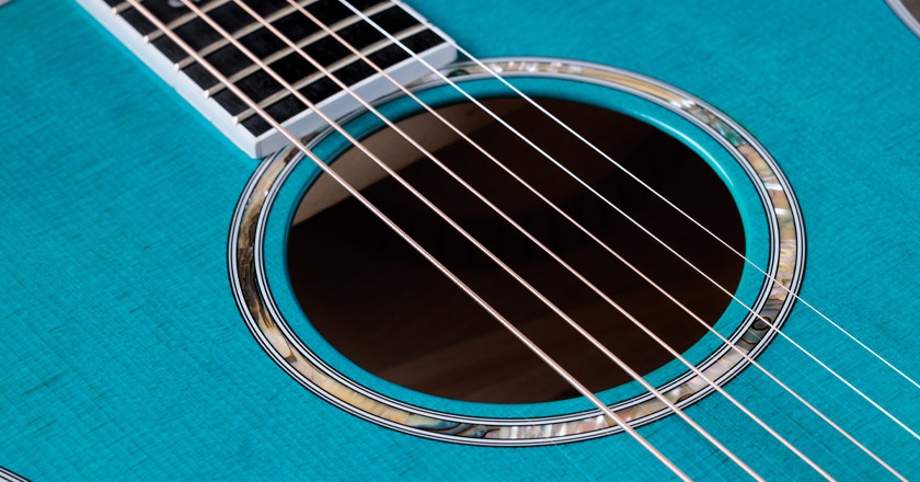 Taylor 614ce Aquamarine Limited Edition Top Closeup