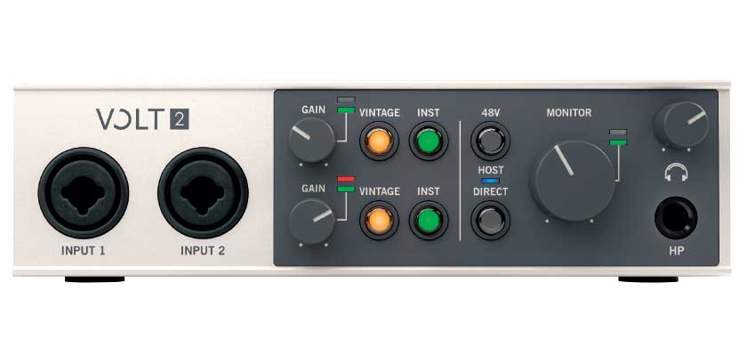 The Universal Audio Volt 2 USB interface puts classic studio sounds in reach of singers, musicians and anyone who wants to record great audio.
