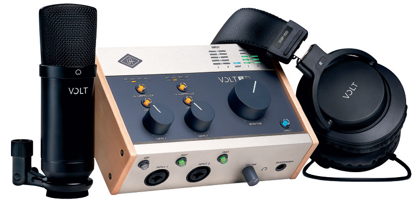 The Universal Audio 276 Studio Pack has a vintage preamp, legendary compression, two inputs, free software, headphones, condenser mic and mount.