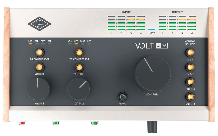 The Universal Audio Volt 476 USB interface has four inputs, a vintage preamp, legendary compression and a complete suite of audio software.