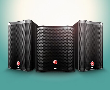 Harbinger VARI compact powered speakers and S12 Sub.