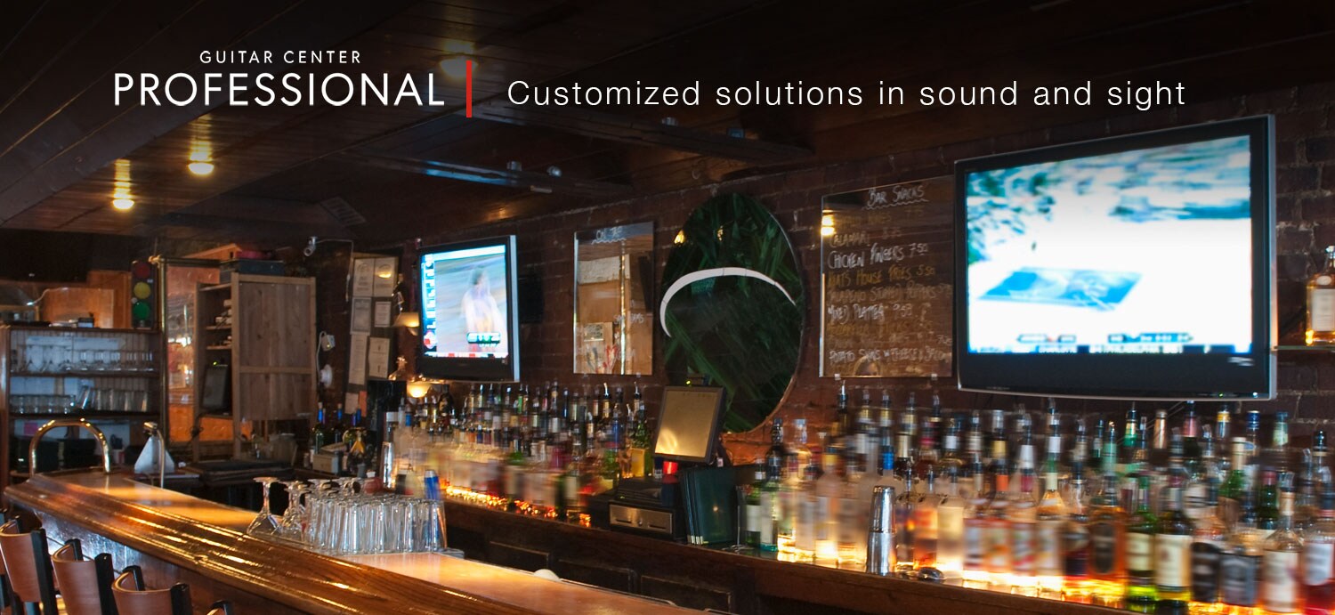 Guitar Center Professional. Customized excellence in sound and sight. Bar and Restaurant.